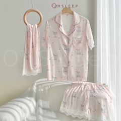 Set 3 gấu Hồng Trắng