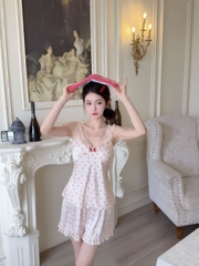 Đùi 2 dây chấm bi cổ ren 2