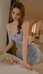 Váy 2 dây hoa sexy Hồng Xanh