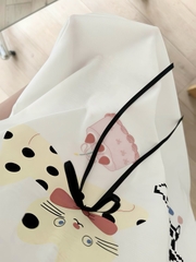 Tnqd cotton chấm bi quần đen