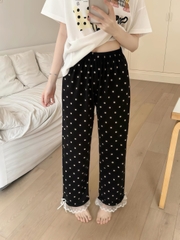 Tnqd cotton chấm bi quần đen