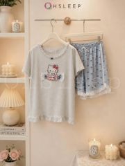 Đùi cotton kẹo kitty Xanh Hồng