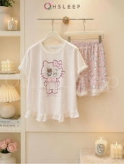 Đùi cotton kitty Đen Hồng