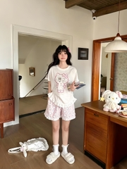 Đùi cotton kitty Đen Hồng