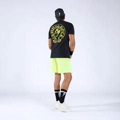 Áo Ngắn Tay Thể Thao Nam Pickleball/Tennis About Tech ROCK BLACK & FLUO YELLOW