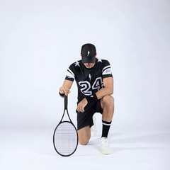 Áo Ngắn Tay Thể Thao Nam Pickleball/Tennis About Tech ICON 24 BLACK & WHITE