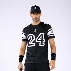 Áo Ngắn Tay Thể Thao Nam Pickleball/Tennis About Tech ICON 24 BLACK & WHITE
