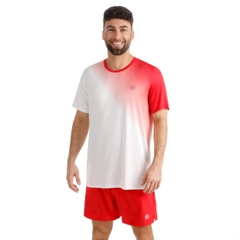 Áo tay ngắn thể thao tennis/pickleball nam Bidi Badu Crew 2.0 Red White