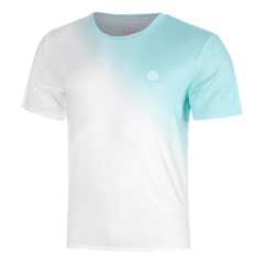 Áo tay ngắn thể thao tennis/pickleball nam Bidi Badu Crew 2.0 Turquoise White