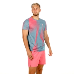 Áo Bidi Badu tay ngắn thể thao tennis/pickleball nam Freeze Out Grey Pink BB110043-8050