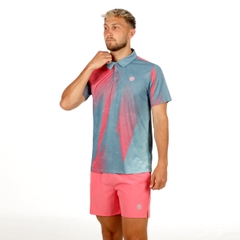 Áo Bidi Badu tay ngắn thể thao tennis/pickleball nam Freeze Out Polo Grey Pink BB110045-8050