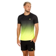 Áo Bidi Badu tay ngắn thể thao tennis/pickleball nam Night Flash Black Neon Yellow BB110051-411