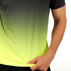 Áo Bidi Badu tay ngắn thể thao tennis/pickleball nam Night Flash Black Neon Yellow BB110051-411