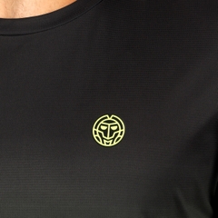 Áo Bidi Badu tay ngắn thể thao tennis/pickleball nam Night Flash Black Neon Yellow BB110051-411