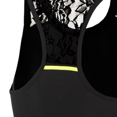 Áo Bidi Badu tay ngắn thể thao tennis/pickleball nữ Night Flash Racerback Lace Tank Top Black BB110058-200