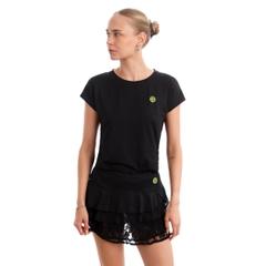 Áo Bidi Badu tay ngắn thể thao tennis/pickleball nữ Night Flash Black BB110054-200