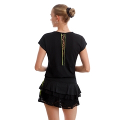 Áo Bidi Badu tay ngắn thể thao tennis/pickleball nữ Night Flash Black BB110054-200