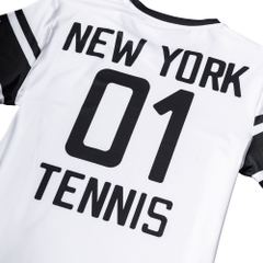 Áo Ngắn Tay Thể Thao Nam Pickleball/Tennis About Tech ICON NEW YORK WHITE & BLACK
