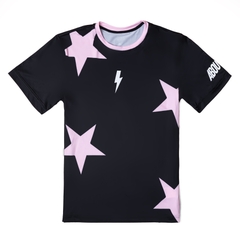 Áo Ngắn Tay Thể Thao Nam Pickleball/Tennis About Tech STARS BLACK & PINK