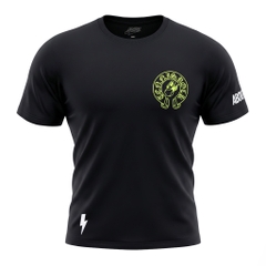Áo Ngắn Tay Thể Thao Nam Pickleball/Tennis About Tech ROCK BLACK & FLUO YELLOW
