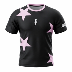 Áo Ngắn Tay Thể Thao Nam Pickleball/Tennis About Tech STARS BLACK & PINK
