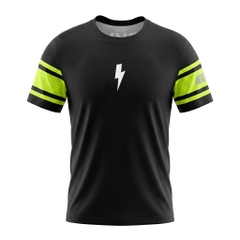 Áo Ngắn Tay Thể Thao Nam Pickleball/Tennis About Tech ICON TOKYO BLACK & FLUO YELLOW
