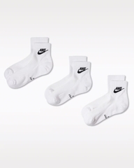 Tất Thể Thao Unisex Nike Black Cổ Thấp 3PR - White