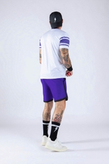 Áo Ngắn Tay Thể Thao Nam Pickleball/Tennis About Tech ICON 88 WHITE & PURPLE