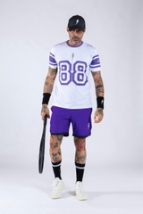 Áo Ngắn Tay Thể Thao Nam Pickleball/Tennis About Tech ICON 88 WHITE & PURPLE