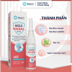 [ƯU ĐÃI QUÀ KHỦNG] Xịt Vi Sinh BioLG Nasal Bổ Sung 60Tỷ Lợi Khuẩn Hỗ Trợ Làm Giảm Triệu Chứng Hô Hấp
