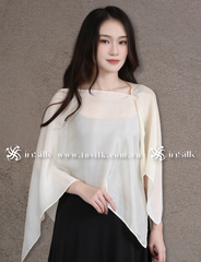 Khăn lụa tơ tằm | khăn choàng lụa - đôi | InSilk - Tố hy (Kem)