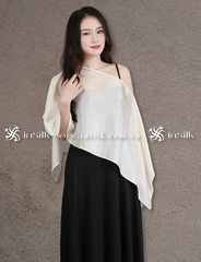 Khăn lụa tơ tằm | khăn choàng lụa - đôi | InSilk - Tố hy (Kem)