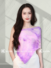 Khăn lụa tơ tằm | khăn lụa vuông 90*90 | InSilk - Khuê vân (hồng, tím)