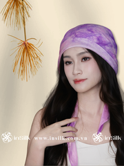 Khăn lụa tơ tằm | khăn lụa vuông 90*90 | InSilk - Khuê vân (hồng, tím)