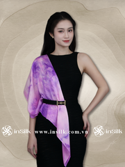 Khăn lụa tơ tằm | khăn lụa vuông 90*90 | InSilk - Khuê vân (hồng, tím)
