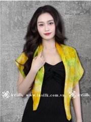 Khăn lụa tơ tằm | khăn lụa vuông 90*90 | InSilk - Oanh Vân (vàng, xanh lá)