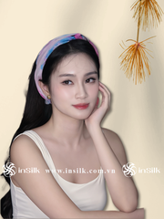 Khăn lụa tơ tằm | khăn lụa vuông 90*90 | InSilk - Tinh vân (hồng, xanh dương)
