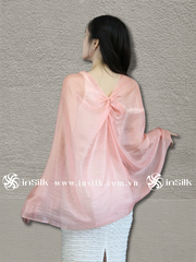 Khăn lụa tơ tằm | khăn quàng lụa (loại mỏng) | InSilk - Đào sương (hồng)