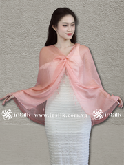 Khăn lụa tơ tằm | khăn quàng lụa (loại mỏng) | InSilk - Đào sương (hồng)