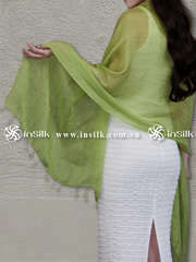 Khăn lụa tơ tằm | khăn quàng lụa (loại mỏng) | InSilk - Diệp sương (xanh lá)