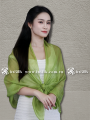 Khăn lụa tơ tằm | khăn quàng lụa (loại mỏng) | InSilk - Diệp sương (xanh lá)