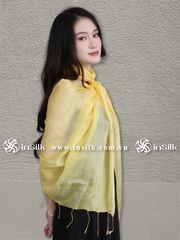 Khăn lụa tơ tằm | khăn quàng lụa (loại mỏng) | InSilk - Hoàng sương (vàng)