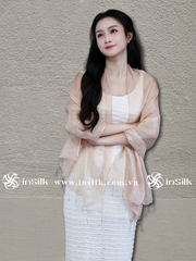 Khăn lụa tơ tằm | khăn quàng lụa (loại mỏng) | InSilk - Uyển sương (beige)