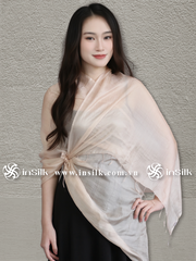 Khăn lụa tơ tằm | khăn quàng lụa (loại mỏng) | InSilk - Uyển sương (beige)