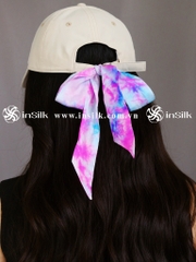 Khăn lụa tơ tằm | khăn Twilly | InSilk - Tinh vân (hồng, xanh dương)