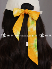 Khăn lụa tơ tằm | khăn Twilly | InSilk - Oanh Vân (vàng, xanh lá)