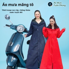 Áo mưa măng tô nữ 52A 2 lớp phong cách thời trang trẻ trung nặng động đi mưa và chống rét (Tuấn Phong)