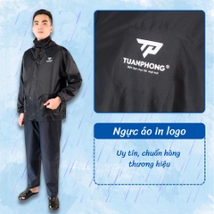 Bộ áo mưa 1 lớp 61B chống thấm tốt phản quang sau lưng cực sáng ( Vải dù cao cấp ) Tuấn Phong