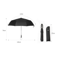Ô Dù Che Mưa Che Nắng 10 Nan Xương Gấp Gọn 3 Đoạn Mở Tự Động Chất Liệu Vải Dù Chống Tia UV Tán Rộng TP1380
