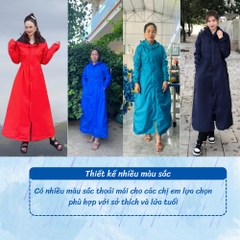 Áo mưa măng tô nữ 52A 2 lớp phong cách thời trang trẻ trung nặng động đi mưa và chống rét (Tuấn Phong)